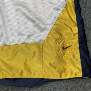 Vintage Nike Basketball Dazzle Shorts Mens XL Reversible Shiny Yellow White Blue